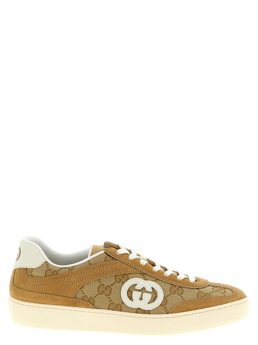 Beige Calfskin Low Top Sneakers