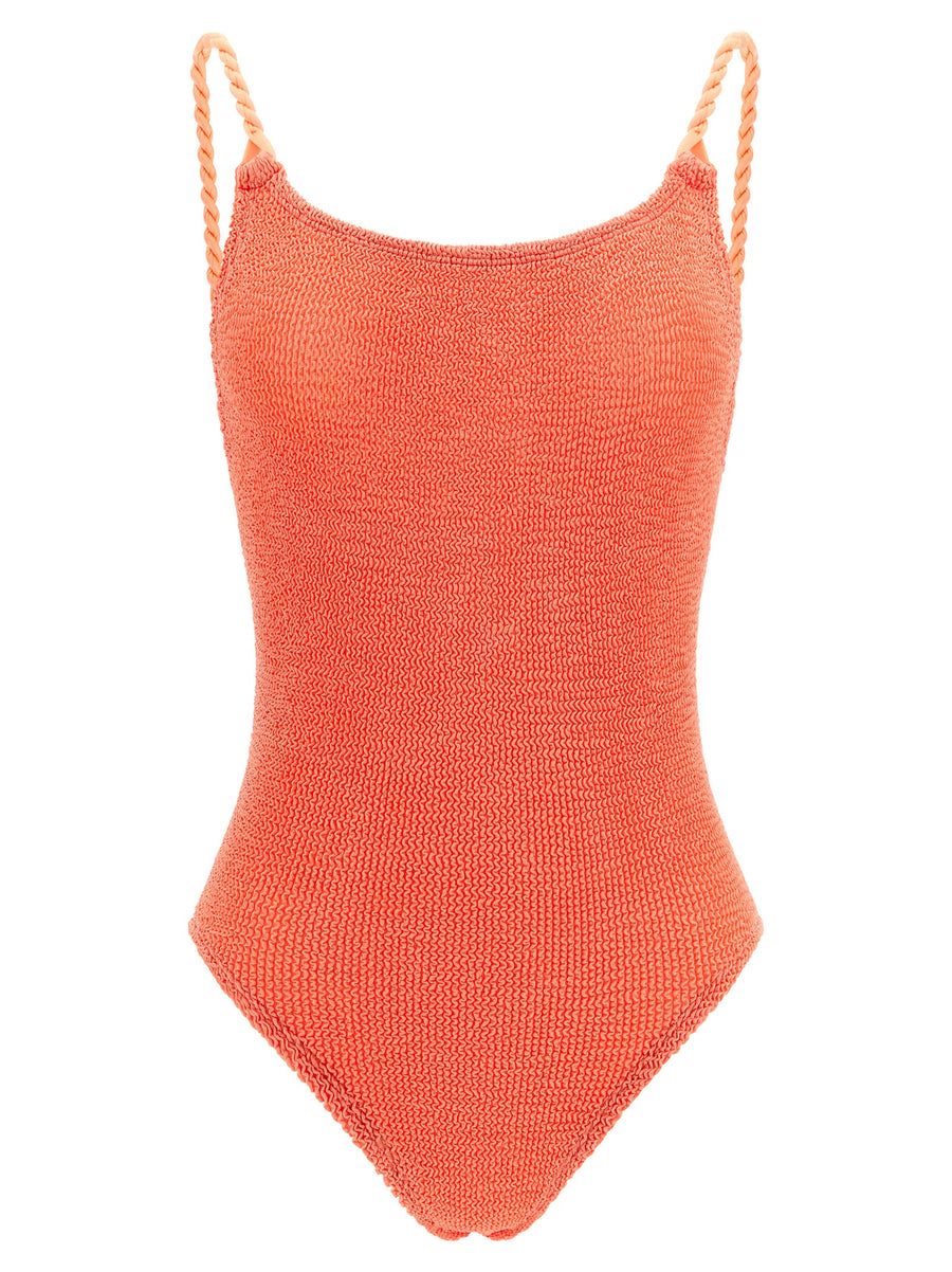 Orange Polyamide One-Piece Swimsuit