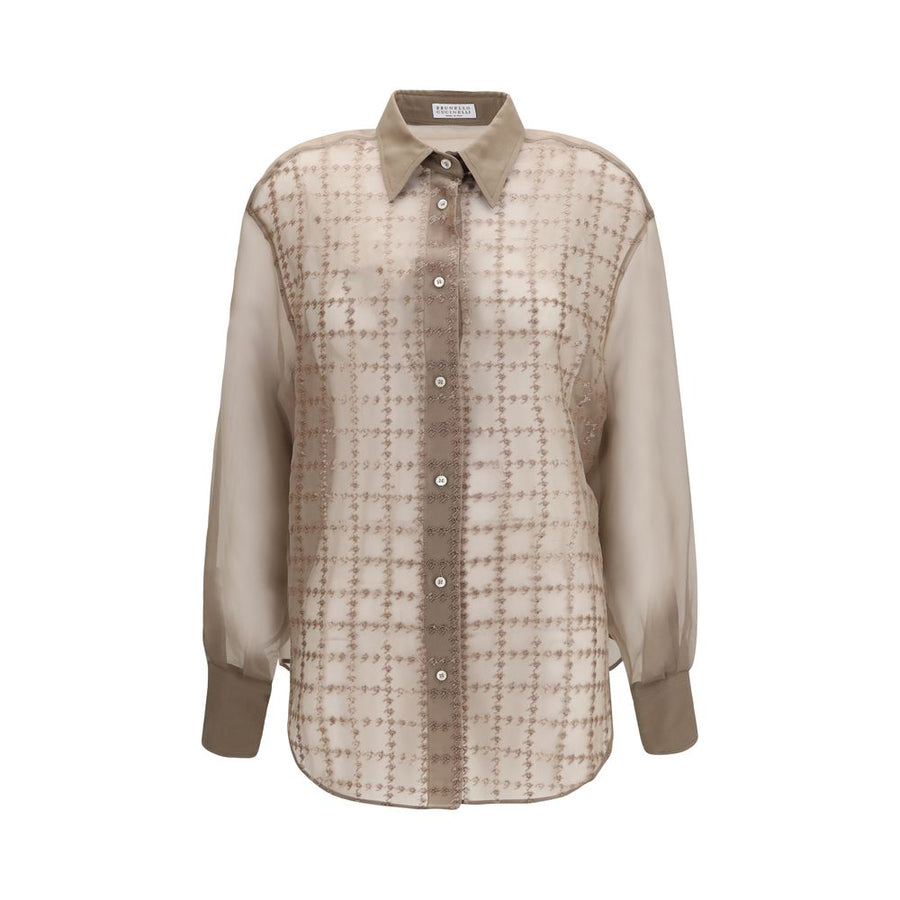 Beige Silk Shirt