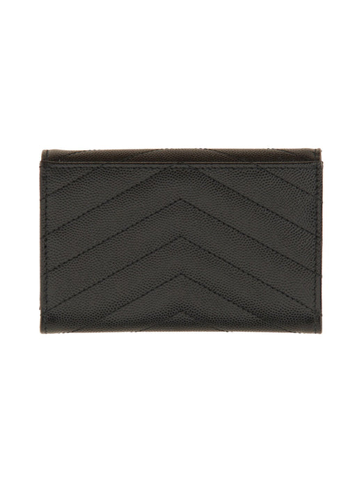 Saint Laurent Cassandre Envelope Wallet — Black Calfskin & Purses