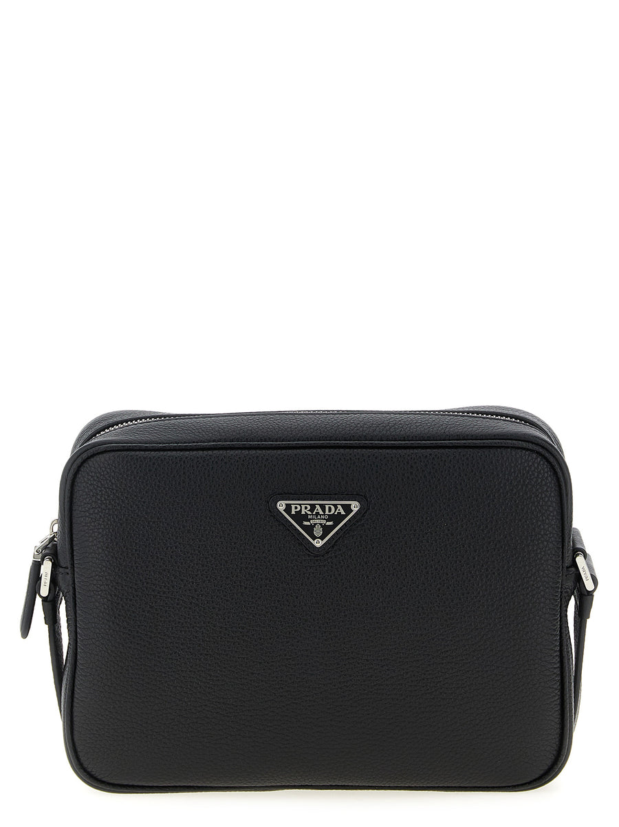 Black Calfskin Crossbody Bag