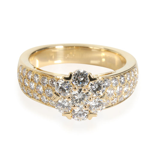 Van Cleef & Arpels Fleurette Diamond Ring 18k Yellow Gold 1.15 Ctw