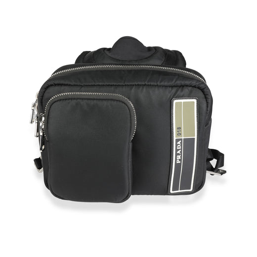 Prada Black Tessuto Pocket Nylon Technical Backpack Fabric Handbag