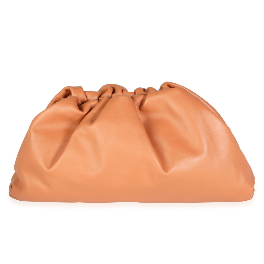 Bottega Veneta Tan Calfskin Leather Pouch Handbag