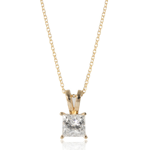 Princess Solitaire Diamond Pendant 14k Yellow Gold (1.81 Ctw)