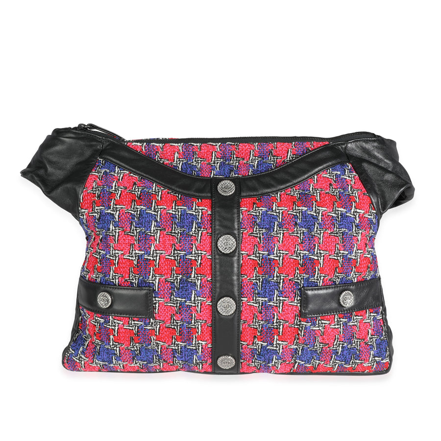 Chanel Black Lambskin & Multicolor Tweed Girl Bag Black; Multicolor; Pink; Purple Fabric; Leather Handbag