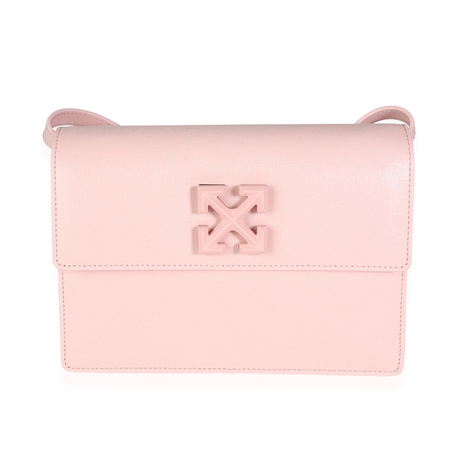Off-White Pink Saffiano Leather Jitney 2.0 Crossbody Bag Handbag