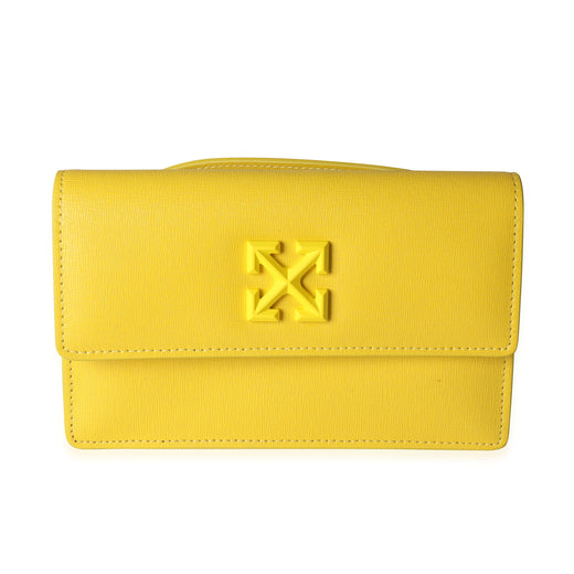 Off-White Yellow Saffiano Leather Jitney 0.8 Tonal Arrow Belt Bag Handbag