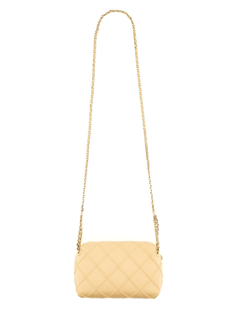 Tory Burch Quilted Lamb Leather Shoulder Bag — Beige