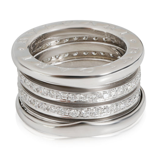 Bvlgari B.zero1 Three-Band Diamond Ring 18k White Gold 0.89 Ctw