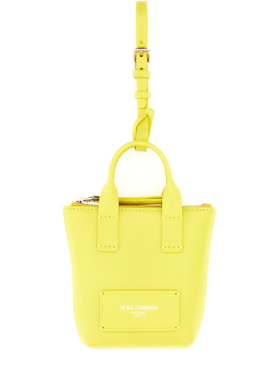 Dolce & Gabbana Leather Charm Mini Bag — Yellow