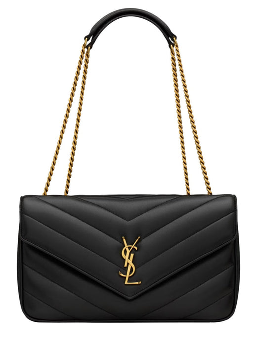 Saint Laurent Loulou Shoulder Bag — Black Lamb Leather