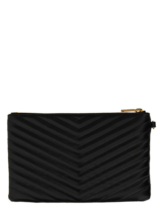 Saint Laurent Cassandre Clutch — Black Calf Leather