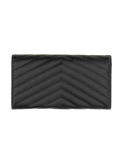 Saint Laurent Monogram Calf Leather Wallet — Black