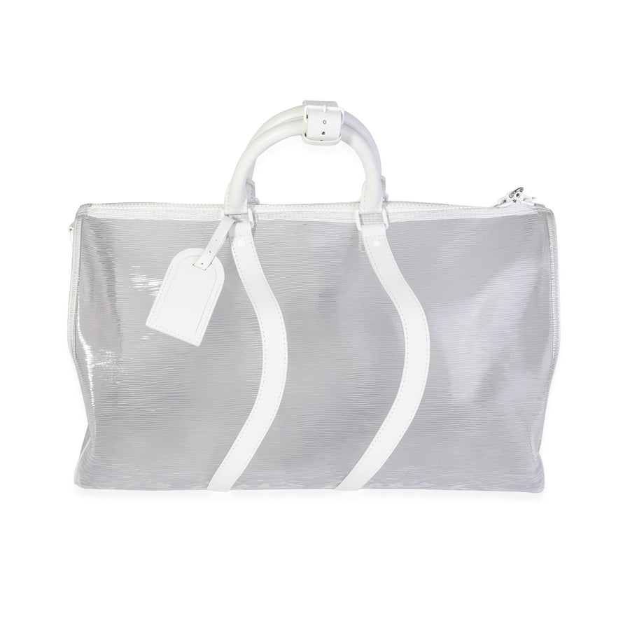 Louis Vuitton Clear Epi Pvc Wavy Keepall Bandoulière 50 White Plastic/rubber Handbag