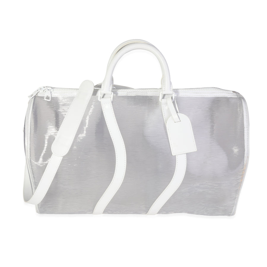 Louis Vuitton Clear Epi Pvc Wavy Keepall Bandoulière 50 White Plastic/rubber Handbag