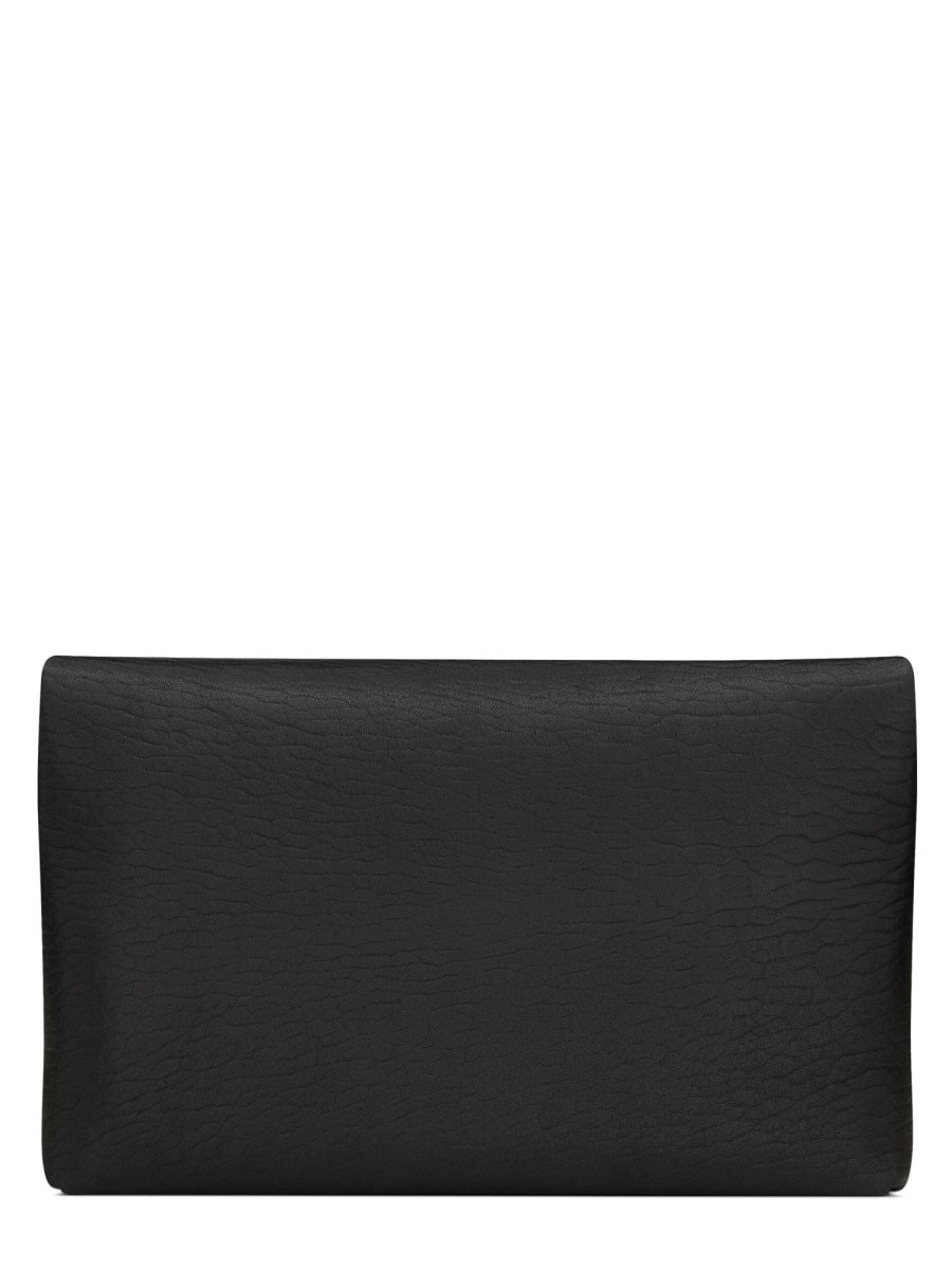 Saint Laurent Cassandre Clutch — Black Lambskin
