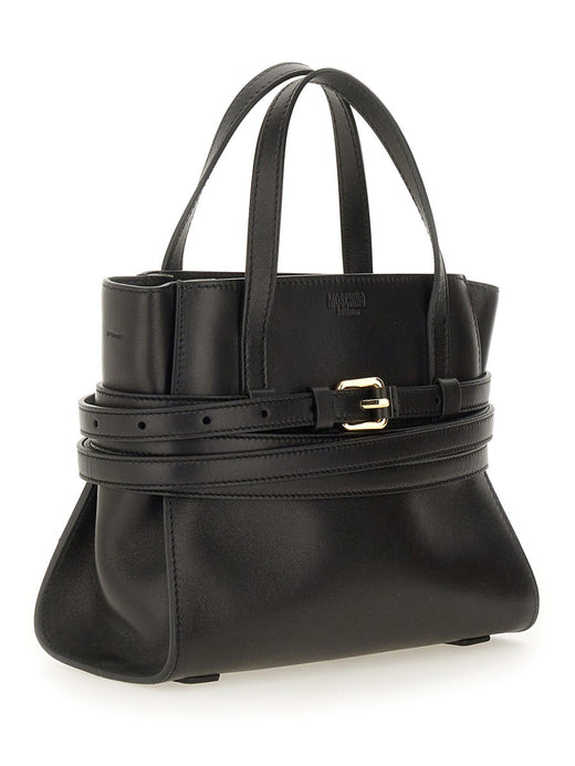 Moschino Shoulder Bag — Black Leather