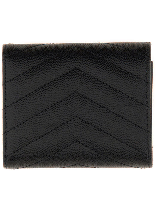 Saint Laurent Cassandre Matelassé Wallet — Black Calf Leather & Purses