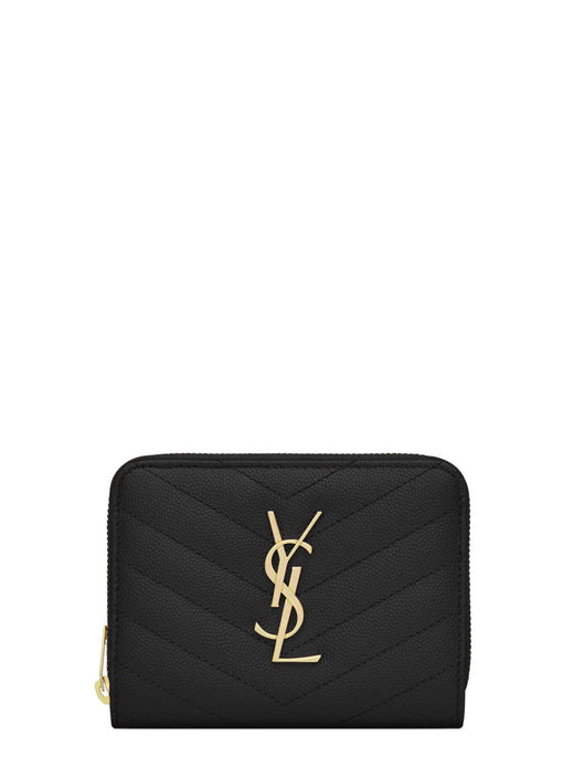 Saint Laurent Cassandre Wallet — Black Calf Leather & Purses
