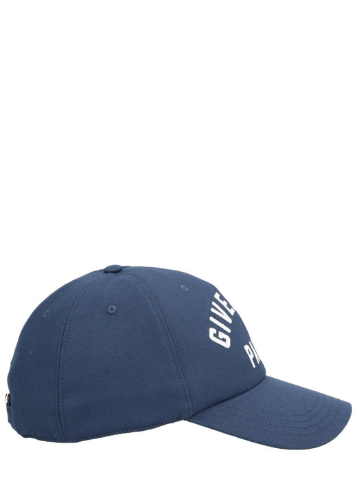 Givenchy Bpz0bwp0xv_410 Embroidered Logo Cotton Baseball Cap — Blue Caps