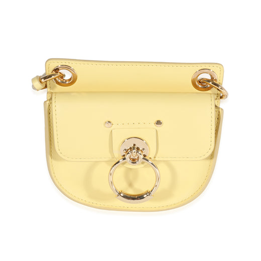 Yellow Leather The Mini Flat Pouch Handbag