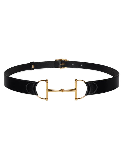 Gucci Oversize Clamp Calfskin Belt — Black