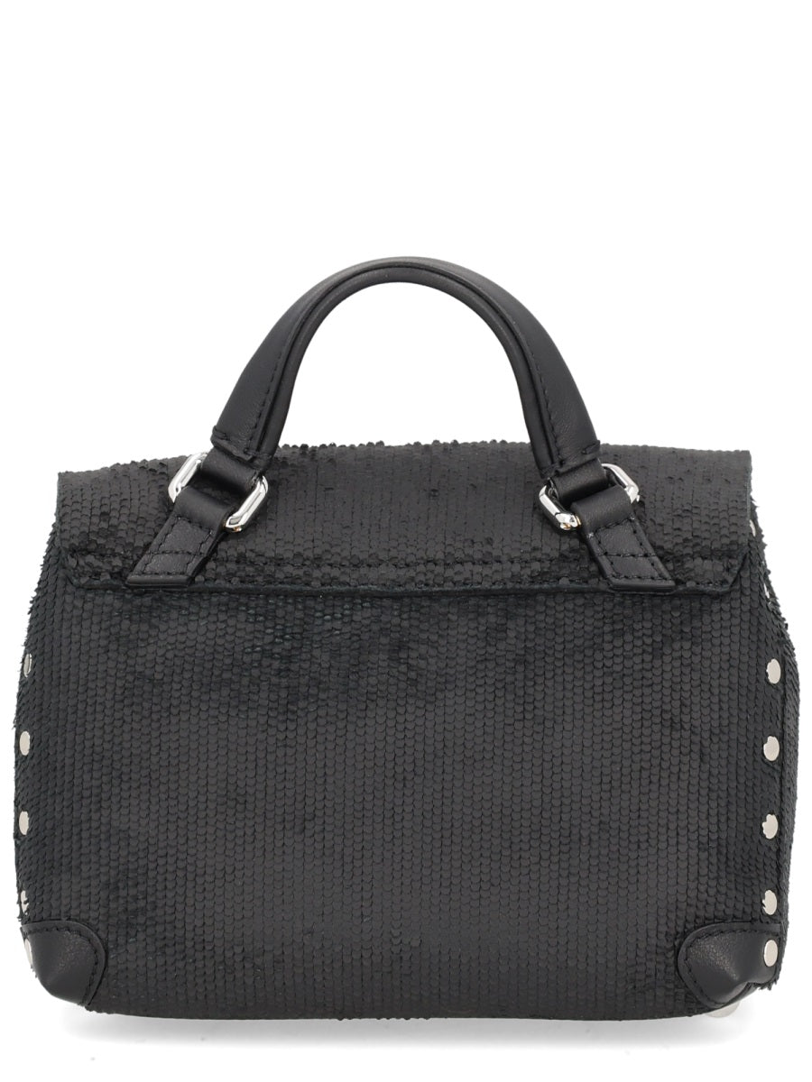Zanellato Textured Leather Shoulder Bag — Black External Lamb