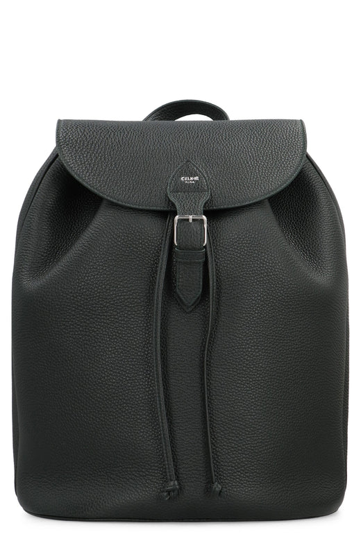 Celine Pebbled Calfskin Backpack — Black Calf