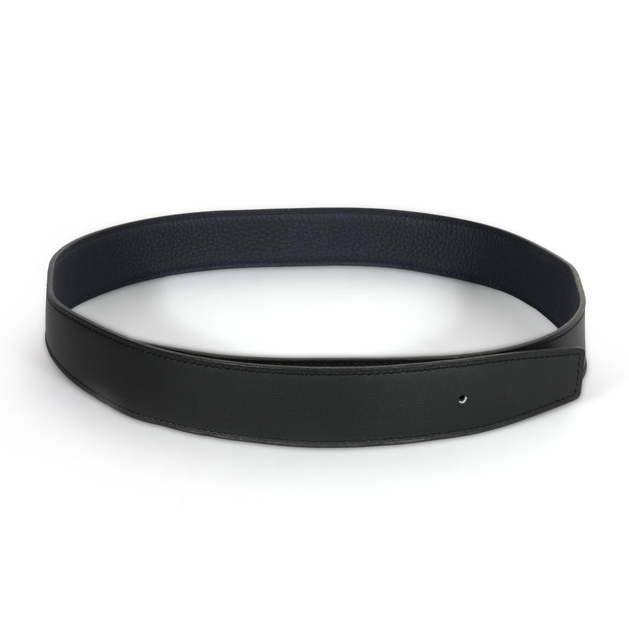 Hermès Black 135 & Bleu Nuit Togo Reversible 32mm Belt Strap Leather