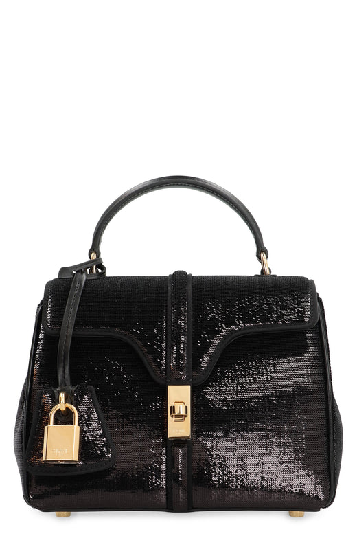Celine Top Handle Bag — Black Polyester
