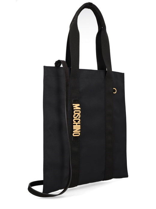 Moschino Carry Me Shoulder Bag — Black Leather