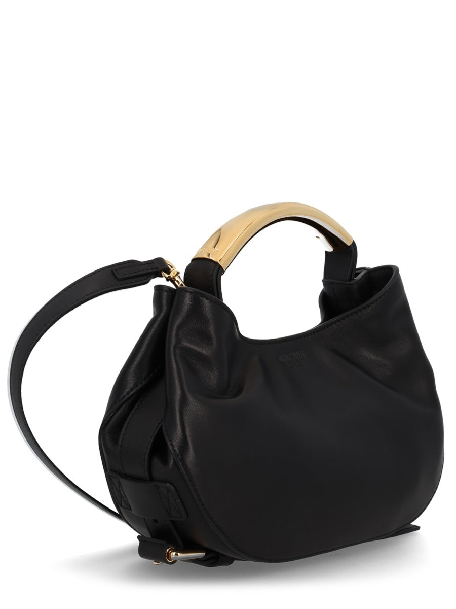 Moschino Top Handle Bag — Black Leather