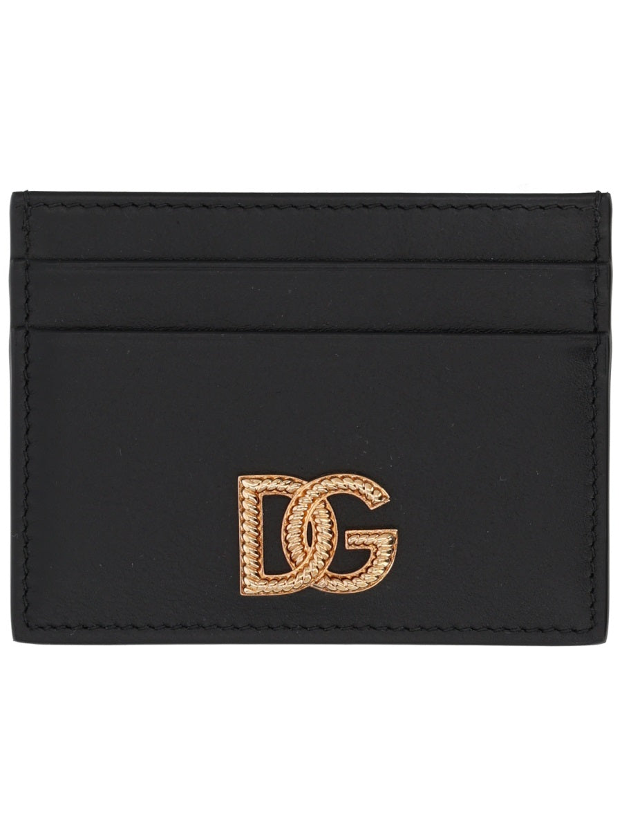 Dolce & Gabbana Leather Card Case — Black Cases