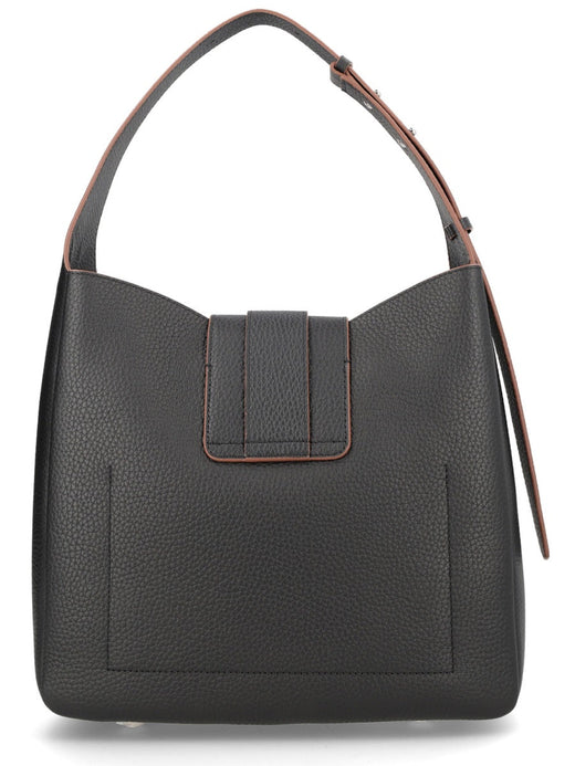 Hogan Calfskin Hobo Bag — Black