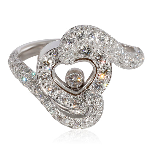 Chopard Happy Diamond Heart Ring 18k White Gold 0.86 Ctw Fashion