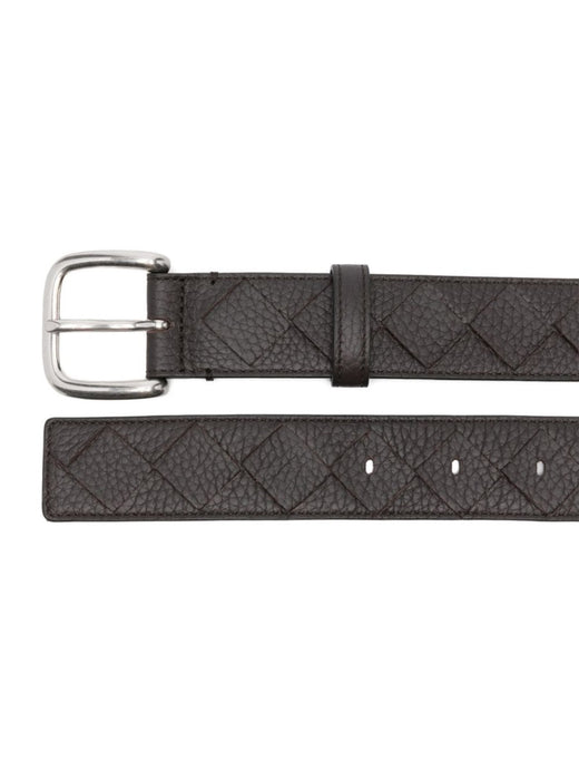 Bottega Veneta Woven Calf Leather Belt — Brown