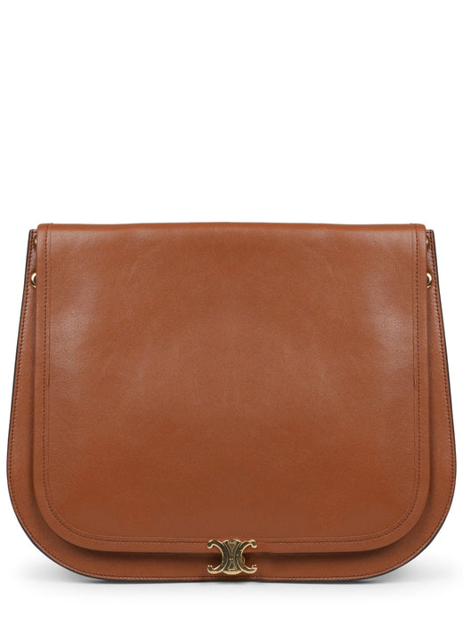 Celine Besace Triomphe Shoulder Bag — Brown Lamb Leather