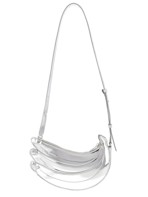 Casablanca Banana Shoulder Bag — Silver Leather