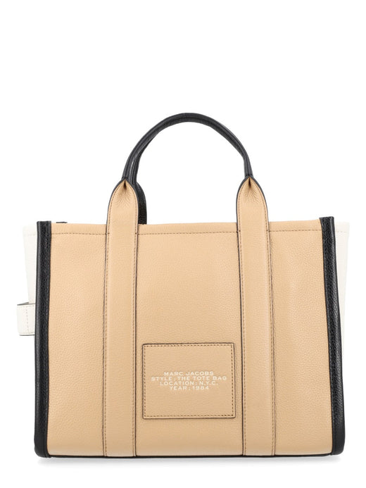 Marc Jacobs Structured Leather Tote Bag — Beige Cow