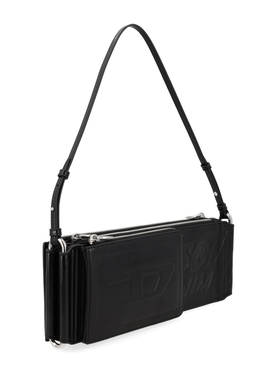Diesel Flag-D Shoulder Bag — Black Polyurethane
