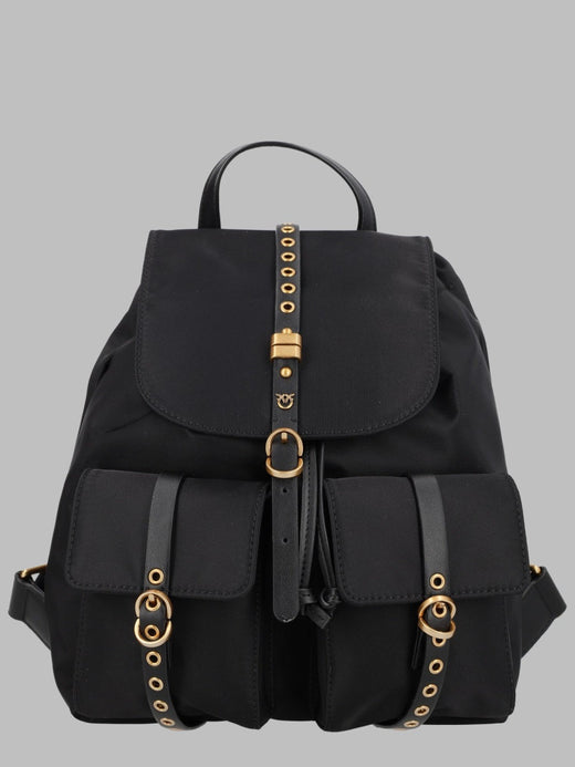 Pinko Lightweight Nylon Backpack — Black