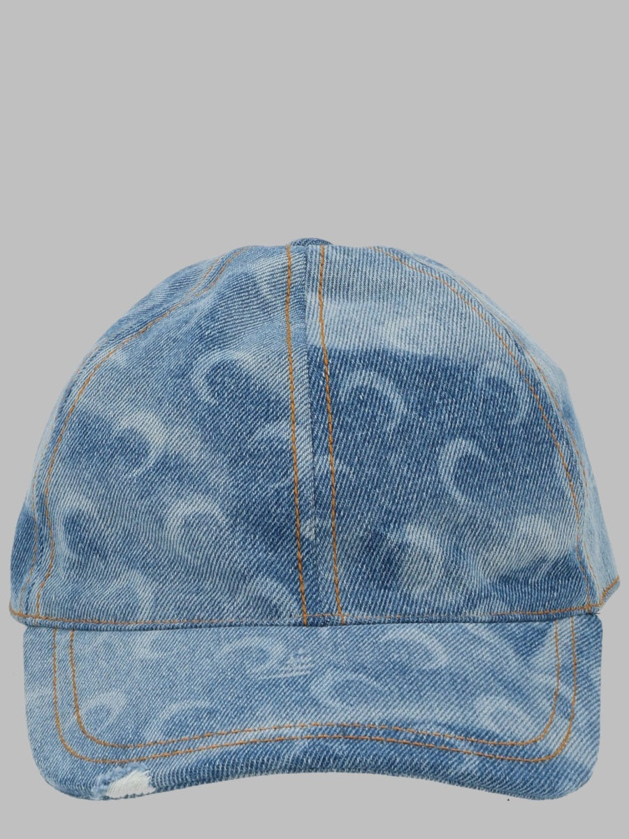 Marine Serre Uhg048a_cden0011bl05 Baseball Cap — Blue Cotton Caps