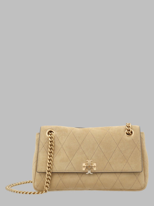 Tory Burch Charlie Shoulder Bag — Beige Bovine Leather