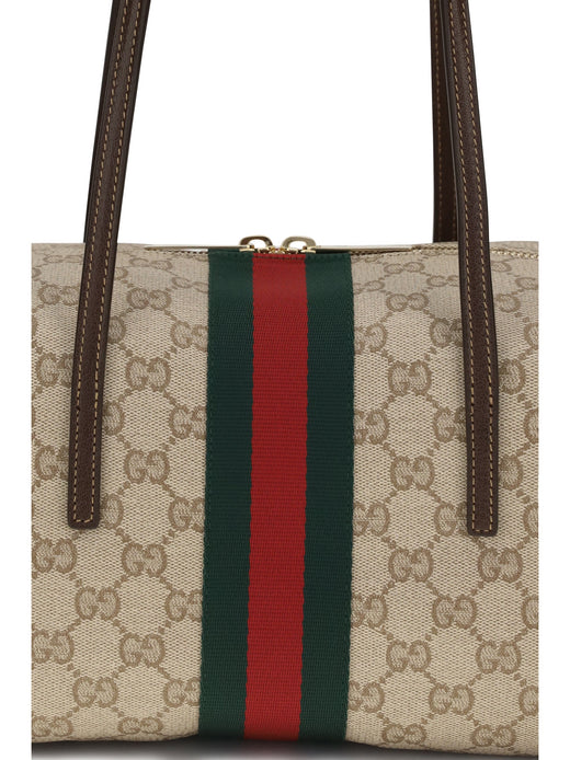 Gucci Boston Melrose Shoulder Bag — Brown Fabric