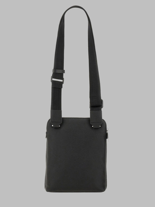 Hugo Boss Logo-Detail Leather Shoulder Bag — Black