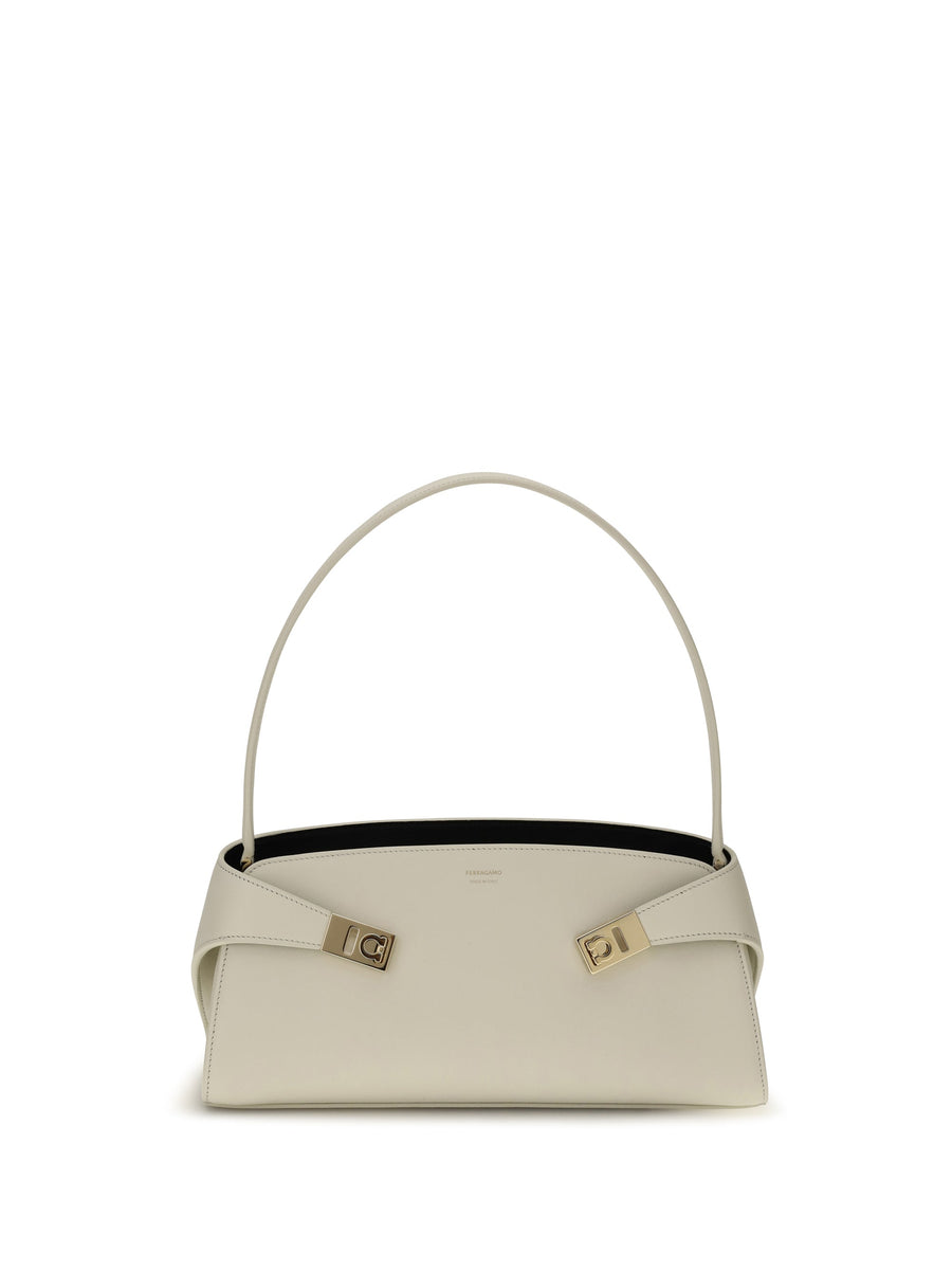 Ferragamo Hug Shoulder Bag — Beige Calf Leather Bos Taurus