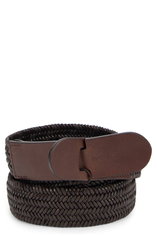 Slowear Woven Leather Belt — Brown