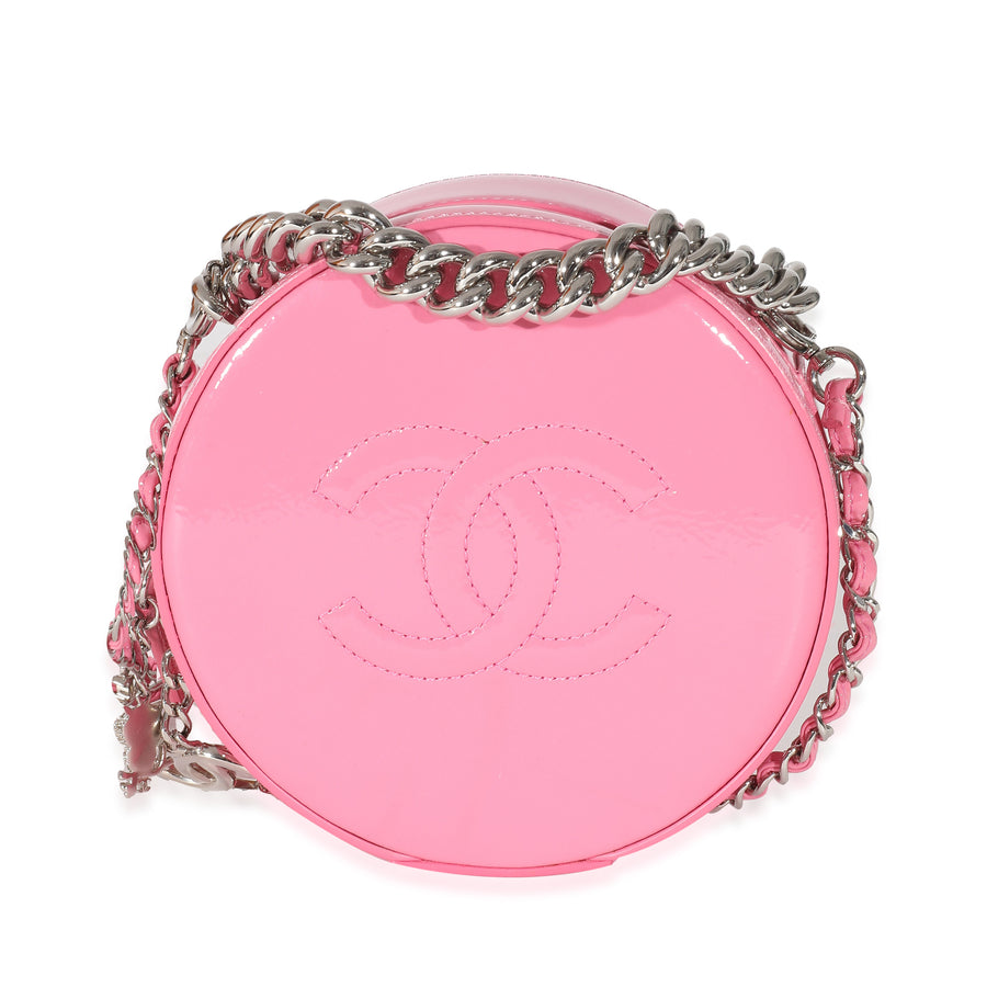 Chanel Pink Glazed Calfskin Round As Earth Bag Patent Leather Handbag