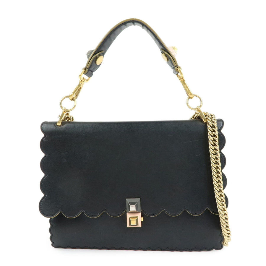 Fendi Kan I Leather Black Bag